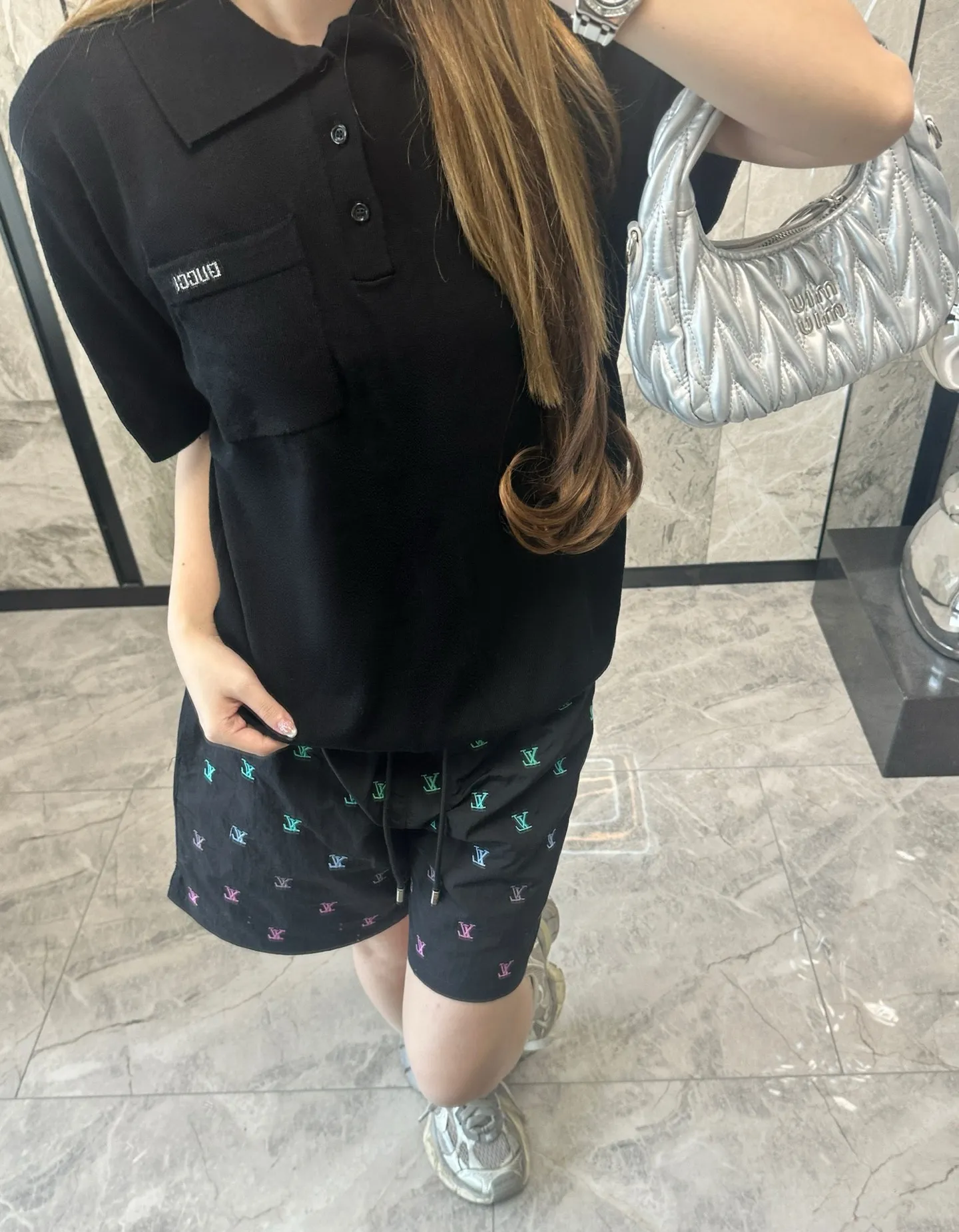 Louis Vuitton/Louis Vuitton 25ss full-frame presbyopic gradient embroidered shorts